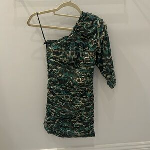 One shoulder ruched dress